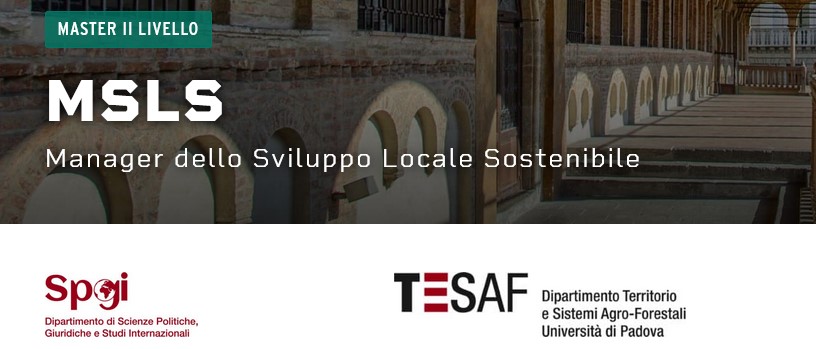 MASTER IN MANAGEMENT DELLO SVILUPPO LOCALE SOSTENIBILE